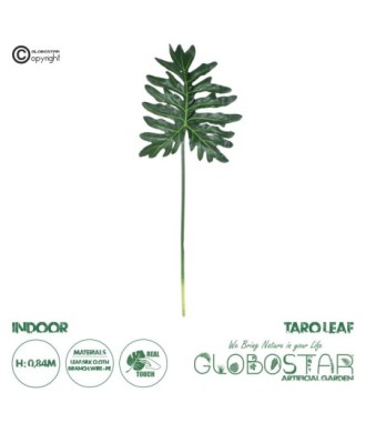 GloboStar® Artificial Garden TARO LEAF 20221 Τεχνητό Διακοσμητικό Φύλο Κολοκασίας Π24 x Υ84cm